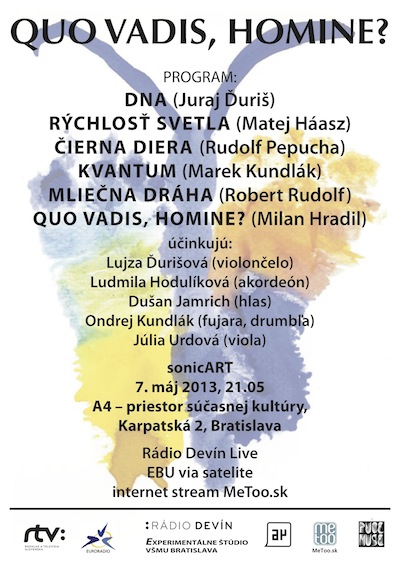 Programme du concert QUO VADIS HOMINE